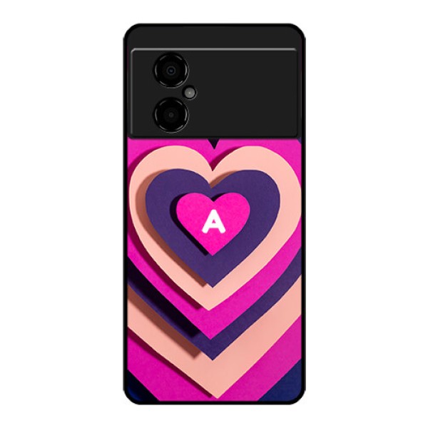 Poco M4 5G Custom Glass Mobile Case - Cute Heart Pattern Design Poco M4 5G Custom Glass Mobile Case - Cute Heart Pattern Design