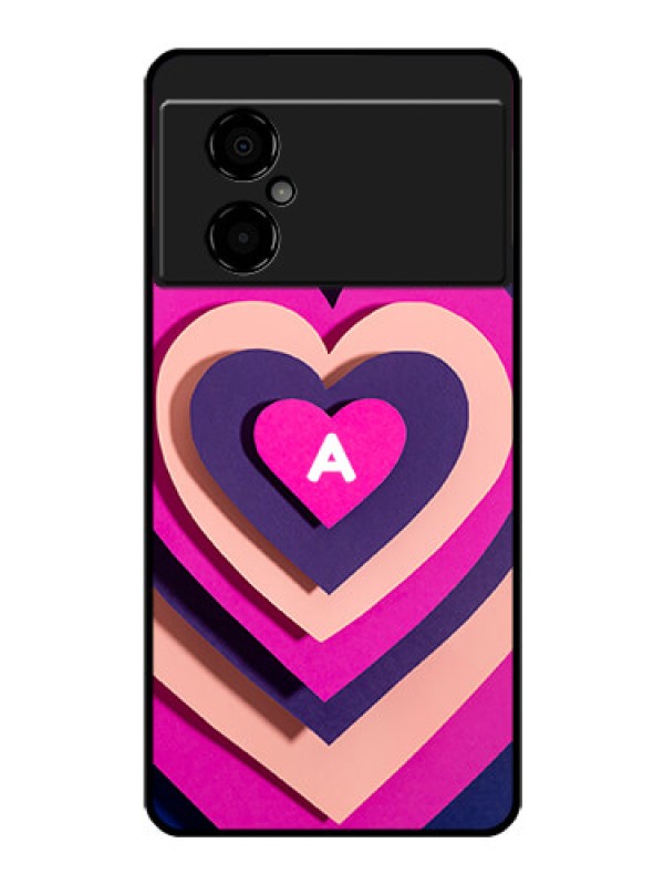 Custom Poco M4 5G Custom Glass Mobile Case - Cute Heart Pattern Design
