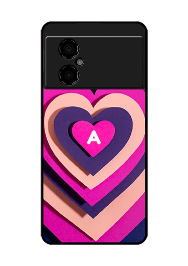 Poco M4 5G Custom Glass Mobile Case - Cute Heart Pattern Design