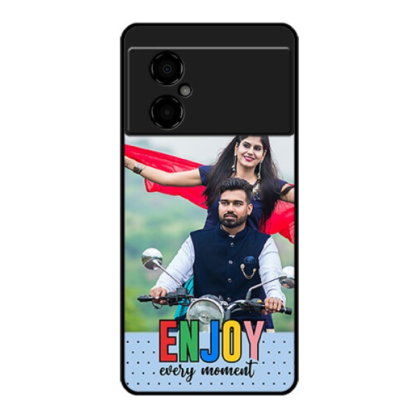 Poco M4 5G Photo Printing on Glass Case - Enjoy Every Moment Design Poco M4 5G Photo Printing on Glass Case - Enjoy Every Moment Design