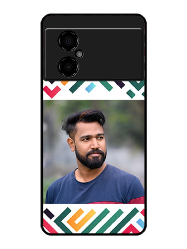 Custom Poco M4 5G Personalized Glass Phone Case - Colorful Maze Pattern Design