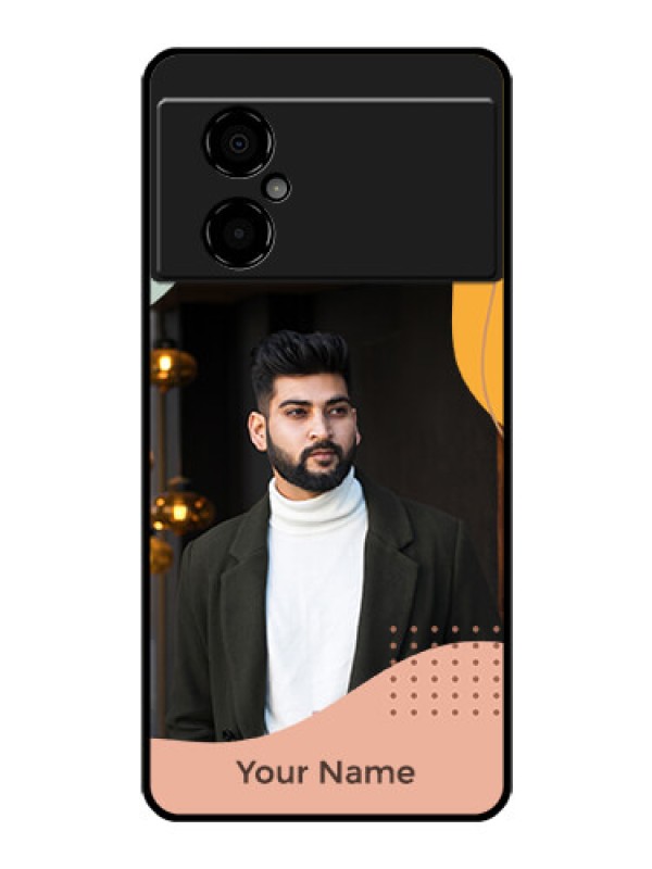 Custom Poco M4 5G Personalized Glass Phone Case - Tri-coloured overlay design