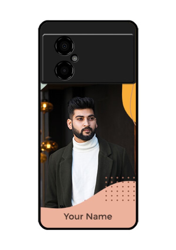 Poco M4 5G Personalized Glass Phone Case - Tri-coloured overlay design