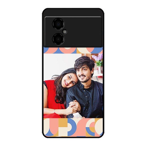 Poco M4 5G Photo Printing on Glass Case - Semi-circle Maze Pattern Design Poco M4 5G Photo Printing on Glass Case - Semi-circle Maze Pattern Design