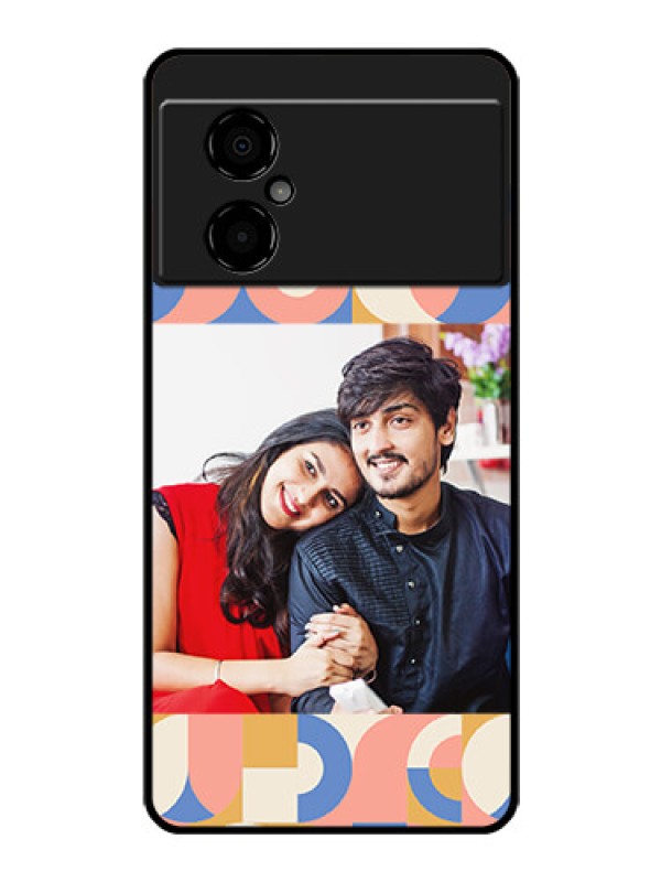 Custom Poco M4 5G Photo Printing on Glass Case - Semi-circle Maze Pattern Design