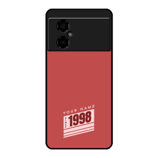 Poco M4 5G Custom Glass Phone Case - Red custom year of birth Design Poco M4 5G Custom Glass Phone Case - Red custom year of birth Design