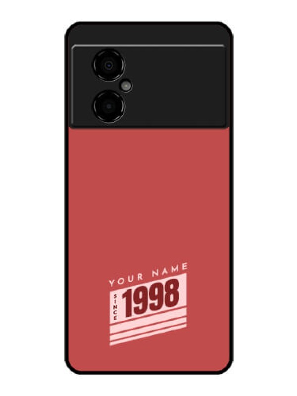 Custom Poco M4 5G Custom Glass Phone Case - Red custom year of birth Design