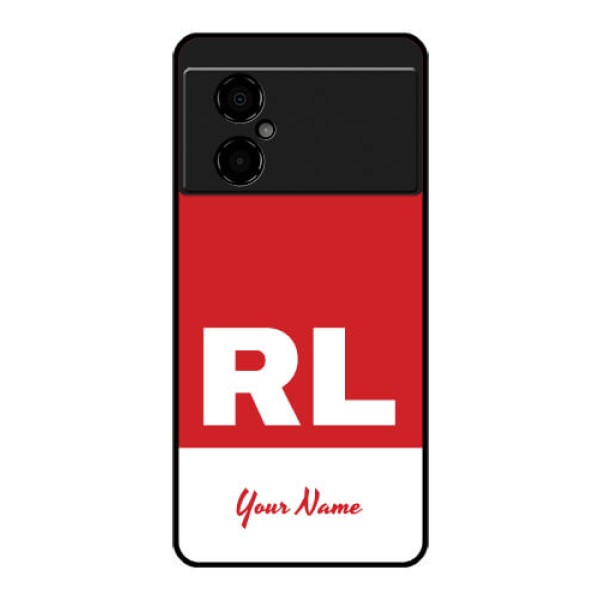 Poco M4 5G Personalized Glass Phone Case - dual tone custom text Design Poco M4 5G Personalized Glass Phone Case - dual tone custom text Design