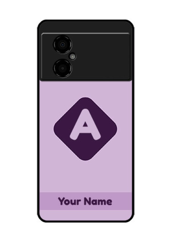 Poco M4 5G Custom Glass Mobile Case - Custom Letter in curved badge Design