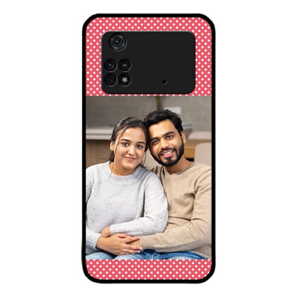 Poco M4 Pro 4G Custom Glass Phone Case - White Dotted Design