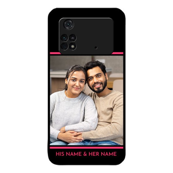 Poco M4 Pro 4G Custom Glass Mobile Case - with Add Text Design