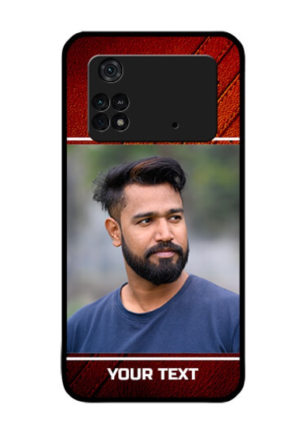 Poco M4 Pro 4G Personalized Glass Phone Case - Leather Phone Case Design