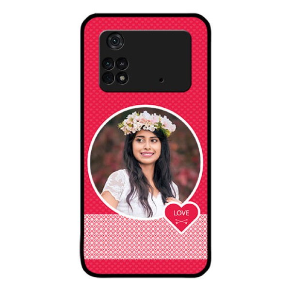 Poco M4 Pro 4G Personalised Glass Phone Case - Pink Pattern Design