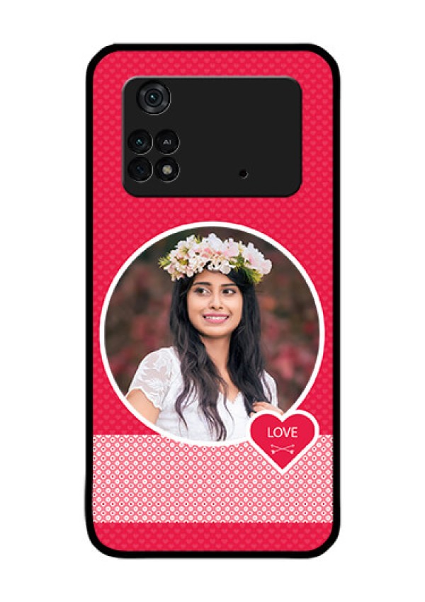 Poco M4 Pro 4G Personalised Glass Phone Case - Pink Pattern Design