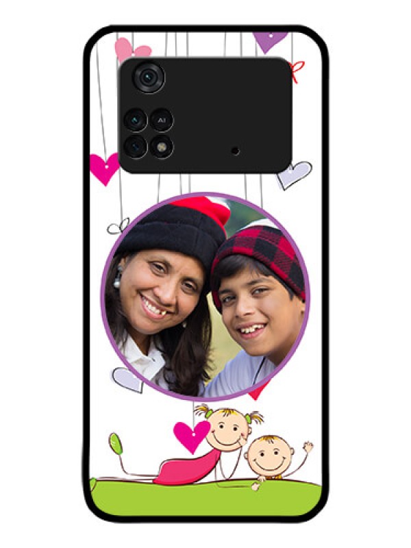 Custom Poco M4 Pro 4G Photo Printing on Glass Case - Cute Kids Phone Case Design