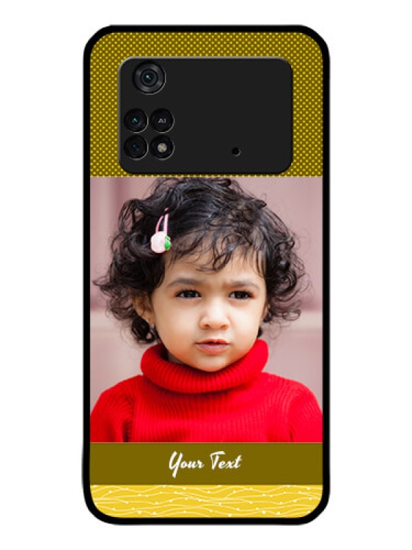 Custom Poco M4 Pro 4G Custom Glass Phone Case - Simple Green Color Design