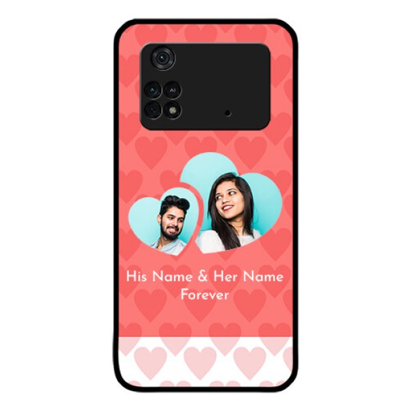 Poco M4 Pro 4G Personalized Glass Phone Case - Couple Pic Upload Design