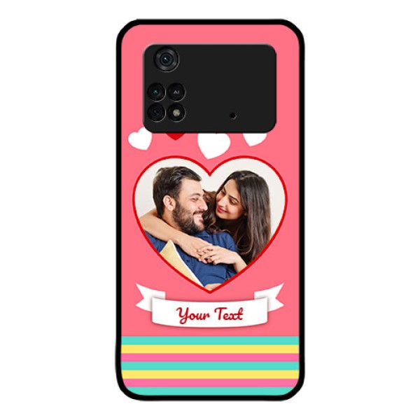 Poco M4 Pro 4G Photo Printing on Glass Case - Love Doodle Design