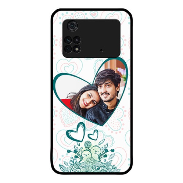 Poco M4 Pro 4G Photo Printing on Glass Case - Premium Couple Design