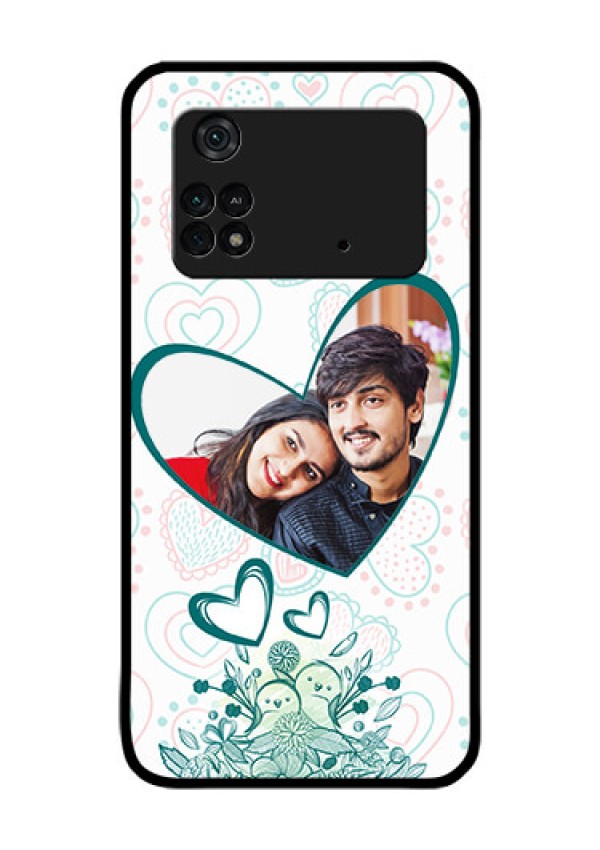 Poco M4 Pro 4G Photo Printing on Glass Case - Premium Couple Design