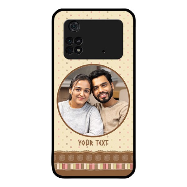 Poco M4 Pro 4G Custom Glass Mobile Case - Brown Dotted Mobile Case Design