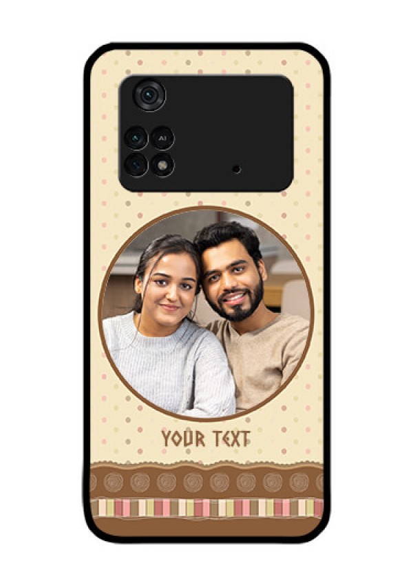 Poco M4 Pro 4G Custom Glass Mobile Case - Brown Dotted Mobile Case Design