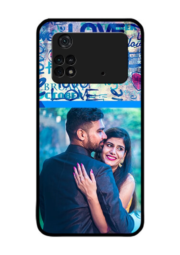 Poco M4 Pro 4G Custom Glass Mobile Case - Colorful Love Design