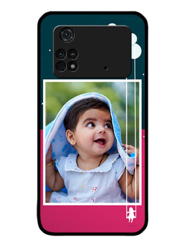 Custom Poco M4 Pro 4G Custom Glass Phone Case - Cute Girl with Cloud Design