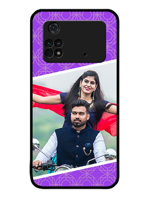 Custom Poco M4 Pro 4G Custom Glass Phone Case - Violet Pattern Design