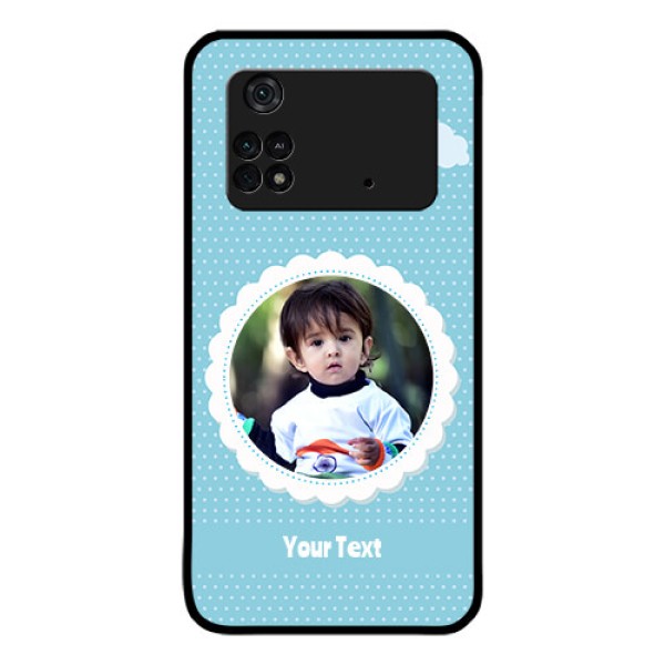 Poco M4 Pro 4G Personalised Glass Phone Case - Violet Pattern Design