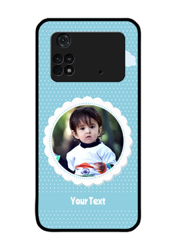 Poco M4 Pro 4G Personalised Glass Phone Case - Violet Pattern Design