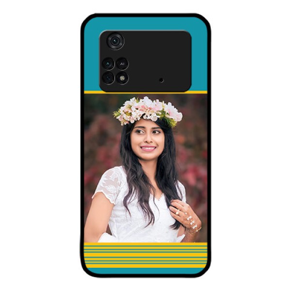 Poco M4 Pro 4G Custom Glass Phone Case - Yellow & Blue Design