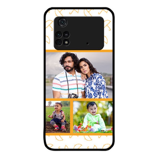 Poco M4 Pro 4G Custom Glass Mobile Case - Yellow Pattern Design