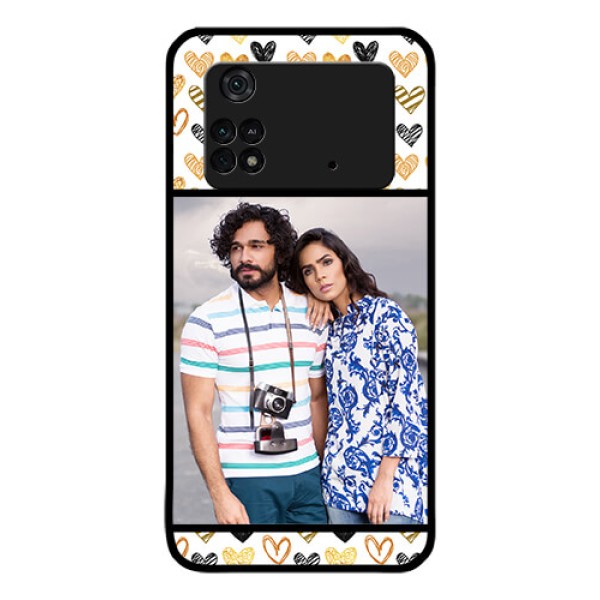 Poco M4 Pro 4G Photo Printing on Glass Case - Love Symbol Design