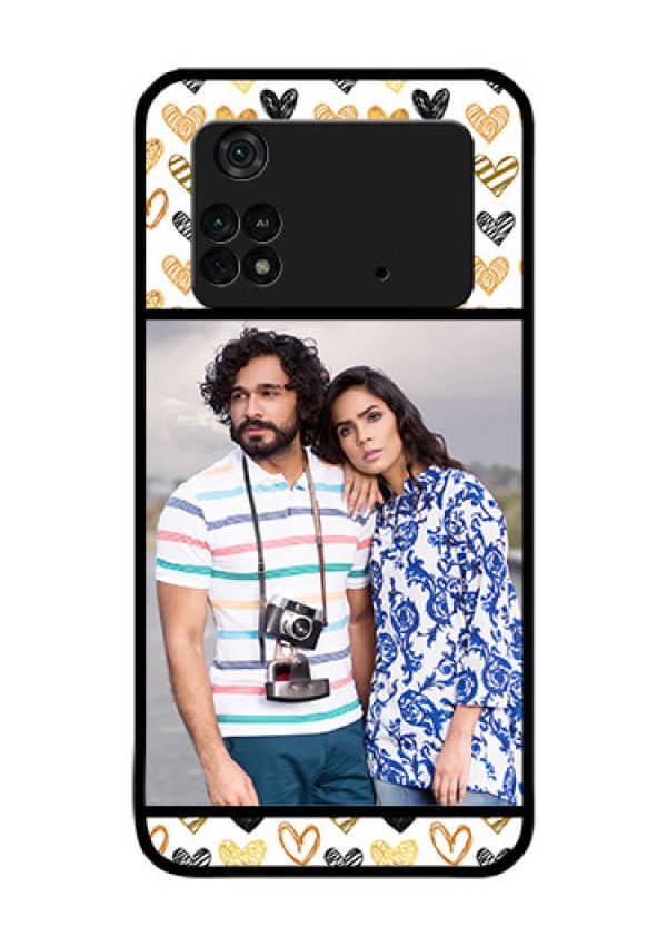 Poco M4 Pro 4G Photo Printing on Glass Case - Love Symbol Design