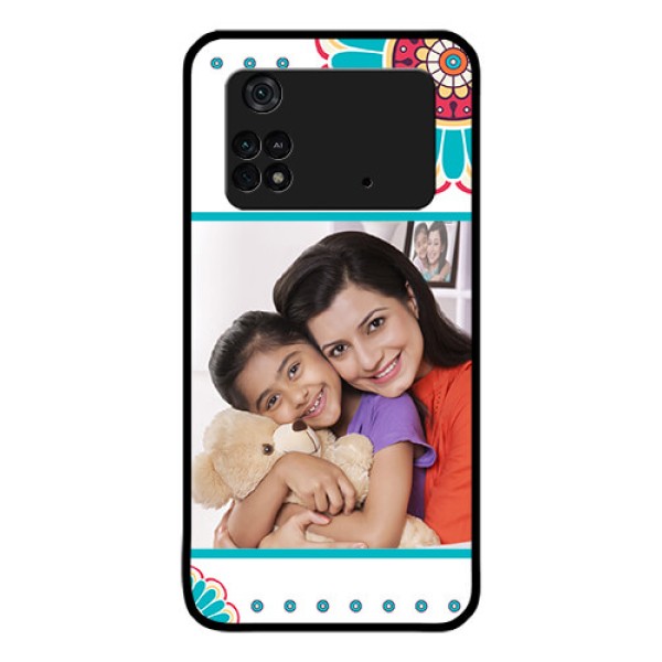 Poco M4 Pro 4G Custom Glass Phone Case - Flower Design