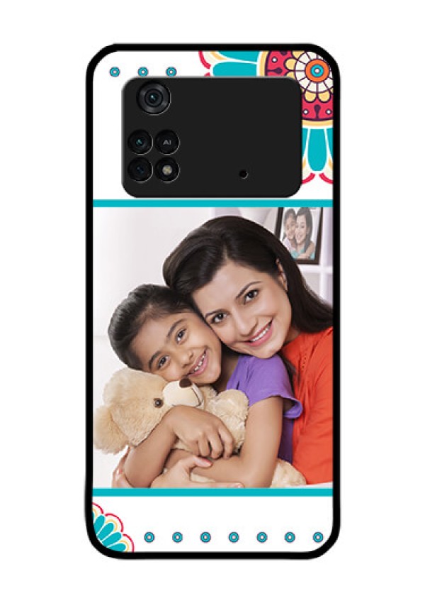 Poco M4 Pro 4G Custom Glass Phone Case - Flower Design