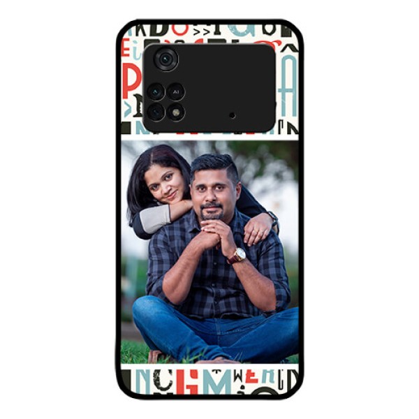 Poco M4 Pro 4G Personalized Glass Phone Case - Alphabet Design