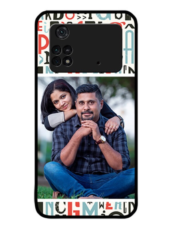 Custom Poco M4 Pro 4G Personalized Glass Phone Case - Alphabet Design
