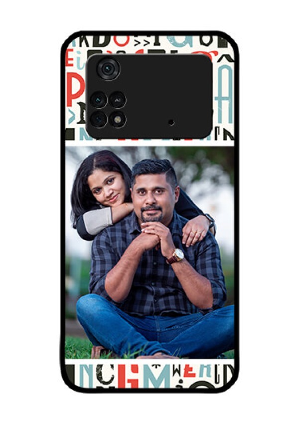 Poco M4 Pro 4G Personalized Glass Phone Case - Alphabet Design