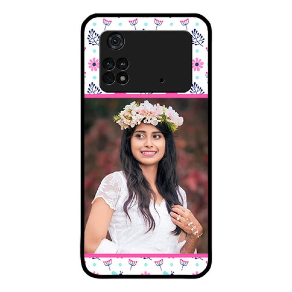 Poco M4 Pro 4G Photo Printing on Glass Case - Colorful Flower Design