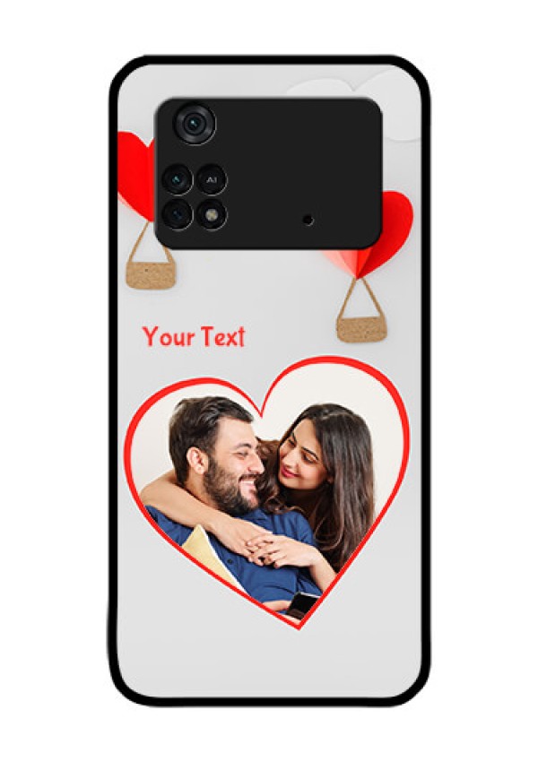 Poco M4 Pro 4G Custom Glass Mobile Case - Parachute Love Design