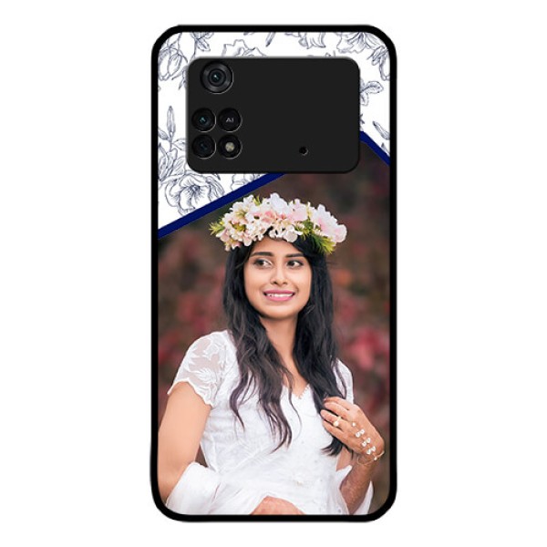 Poco M4 Pro 4G Personalized Glass Phone Case - Premium Floral Design