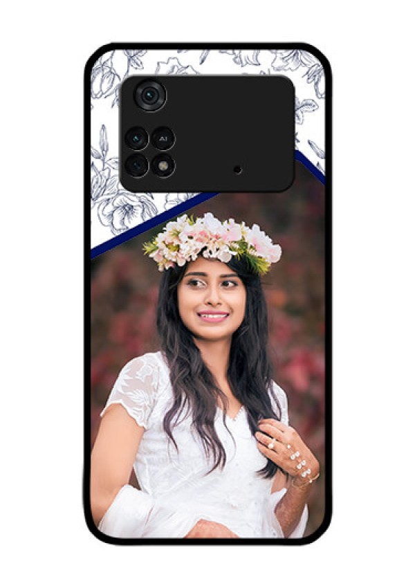 Poco M4 Pro 4G Personalized Glass Phone Case - Premium Floral Design