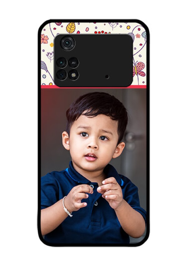 Poco M4 Pro 4G Custom Glass Mobile Case - Premium Floral Design