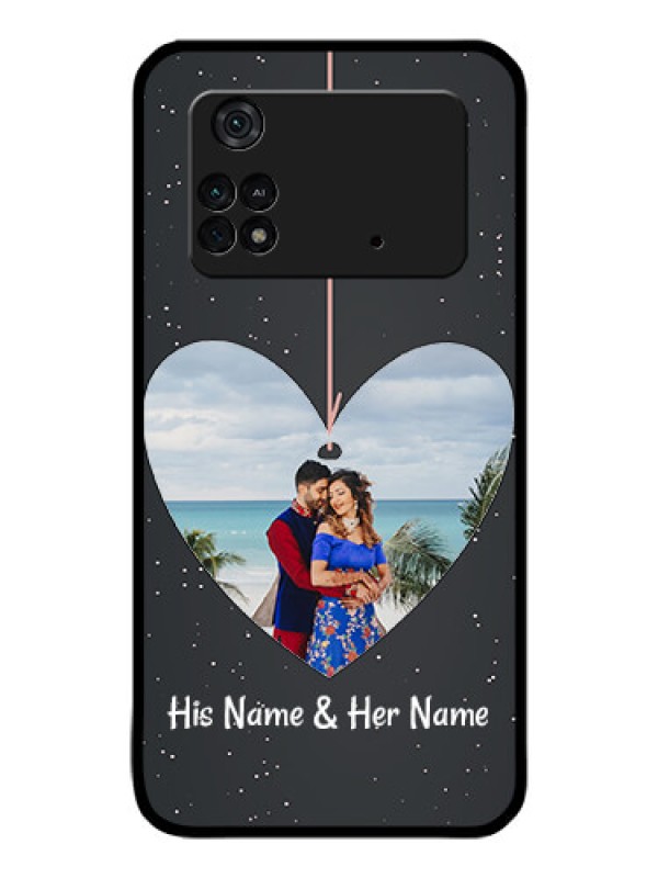 Custom Poco M4 Pro 4G Custom Glass Phone Case - Hanging Heart Design