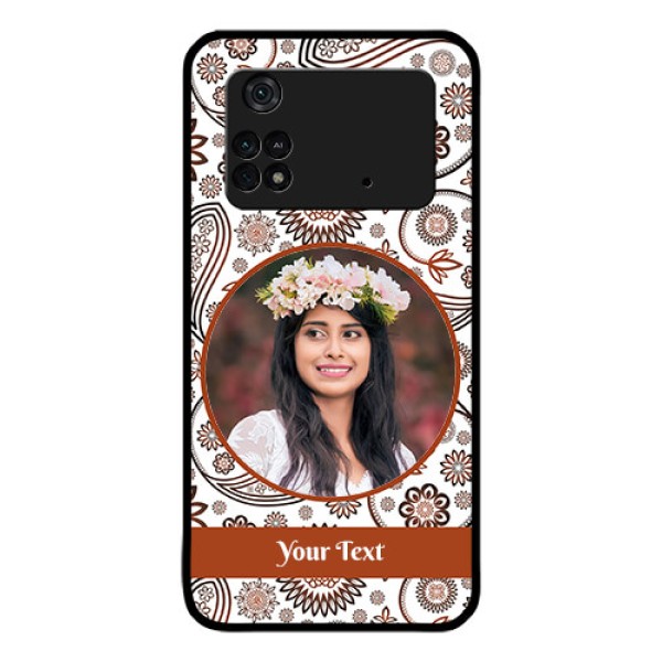 Poco M4 Pro 4G Custom Glass Mobile Case - Abstract Flower Design