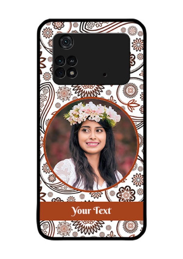 Poco M4 Pro 4G Custom Glass Mobile Case - Abstract Flower Design