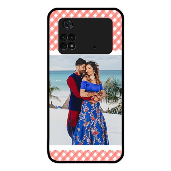 Poco M4 Pro 4G Personalized Glass Phone Case - Pink Pattern Design