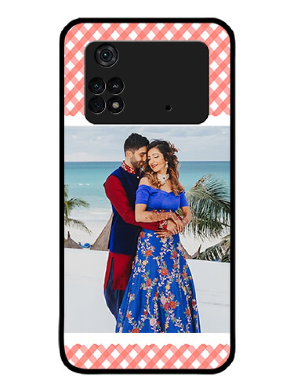 Custom Poco M4 Pro 4G Personalized Glass Phone Case - Pink Pattern Design
